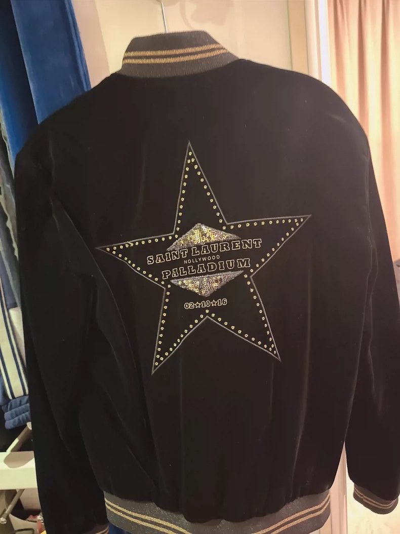 Yves Saint Laurent YSL Velvet Baseball Jacket for Stylish Look Size US M / EU 48-50 / 2 - 2 Thumbnail