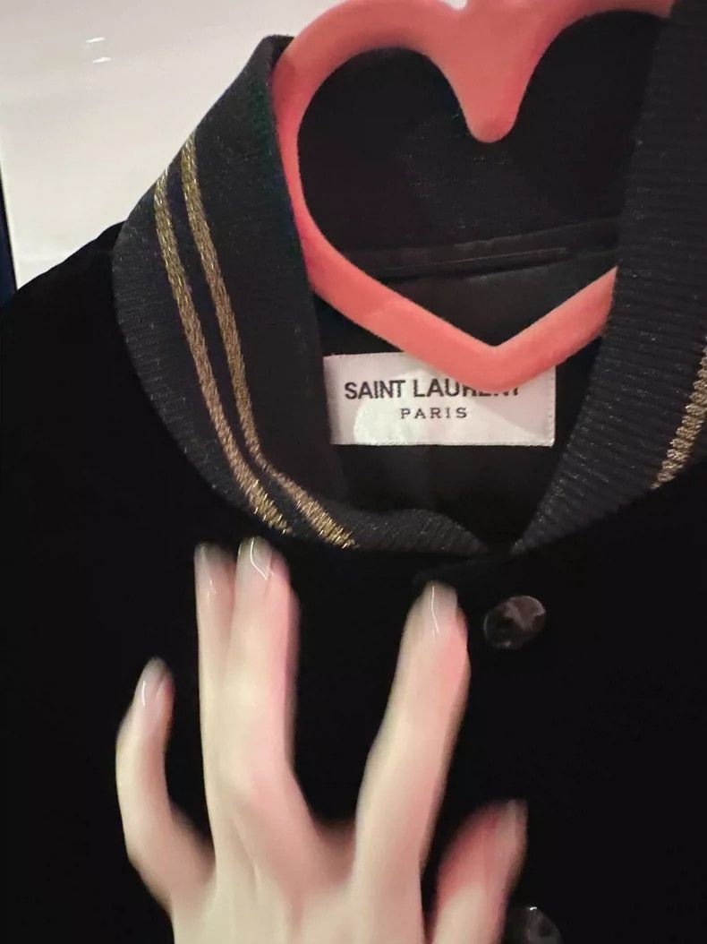 Yves Saint Laurent YSL Velvet Baseball Jacket for Stylish Look Size US M / EU 48-50 / 2 - 4 Thumbnail