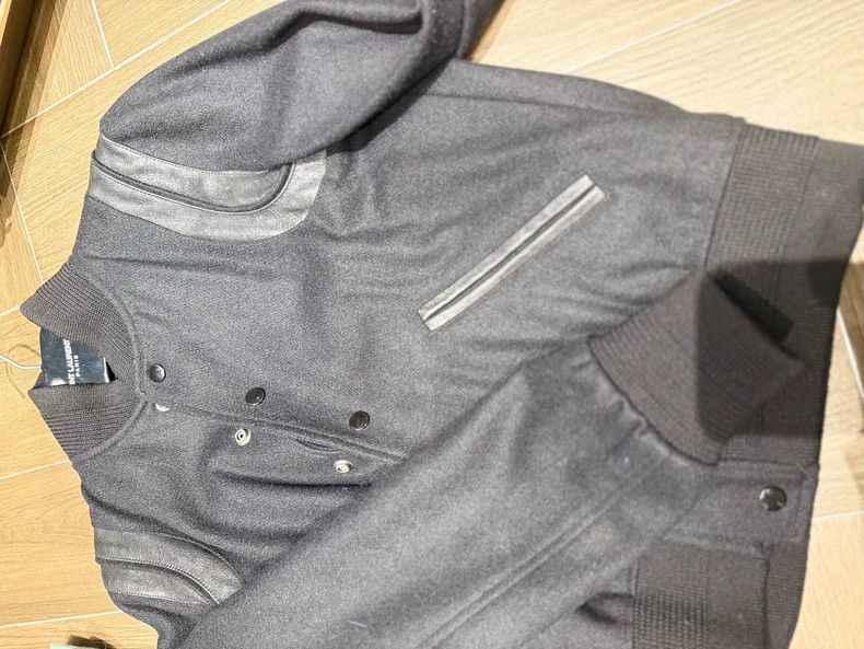Yves Saint Laurent YSL Saint Laurent Black Baseball Wool Jacket Size US M / EU 48-50 / 2 - 6 Thumbnail