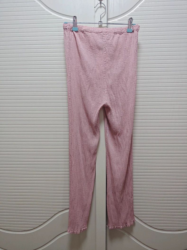 Issey Miyake New Pink Crinkle Fabric Pants with Tags Size 28" / US 6 / IT 42 - 4 Thumbnail