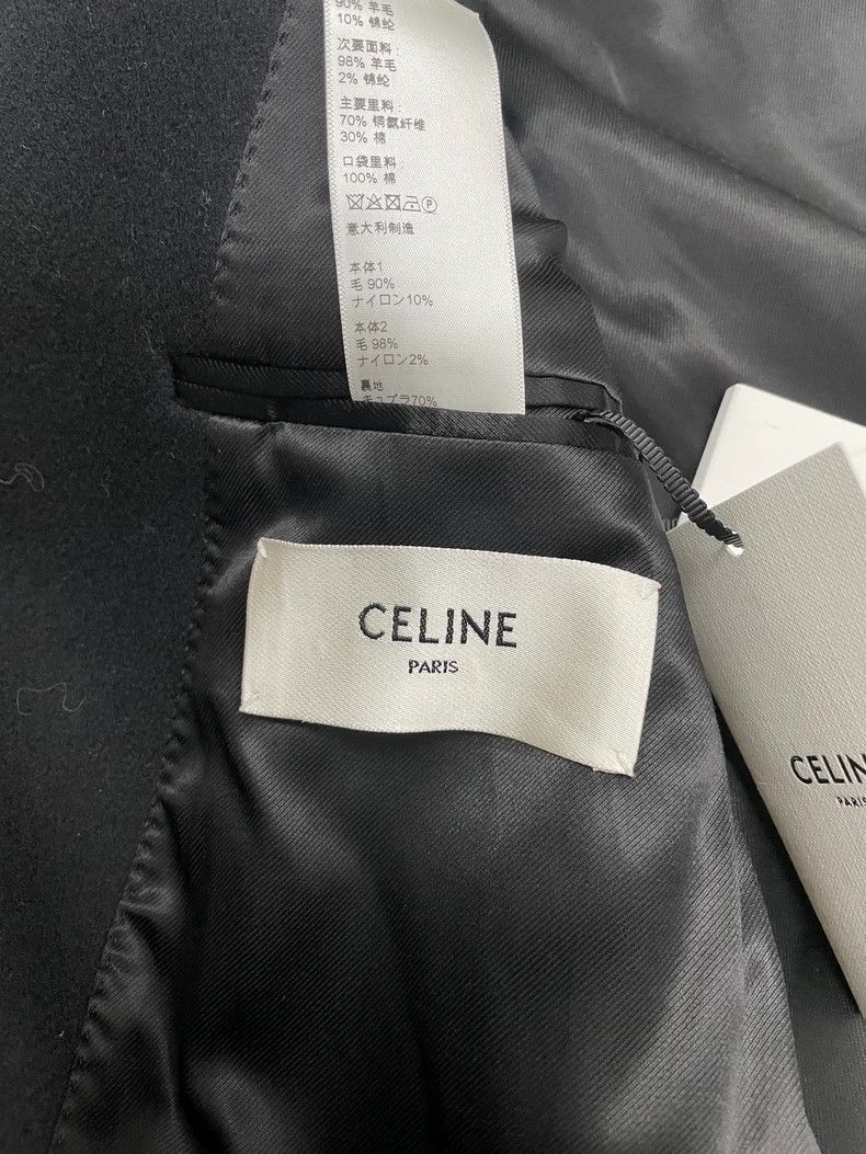 Celine Celine Double-Breasted Wool Coat with Zebra Print Size US L / EU 52-54 / 3 - 3 Thumbnail