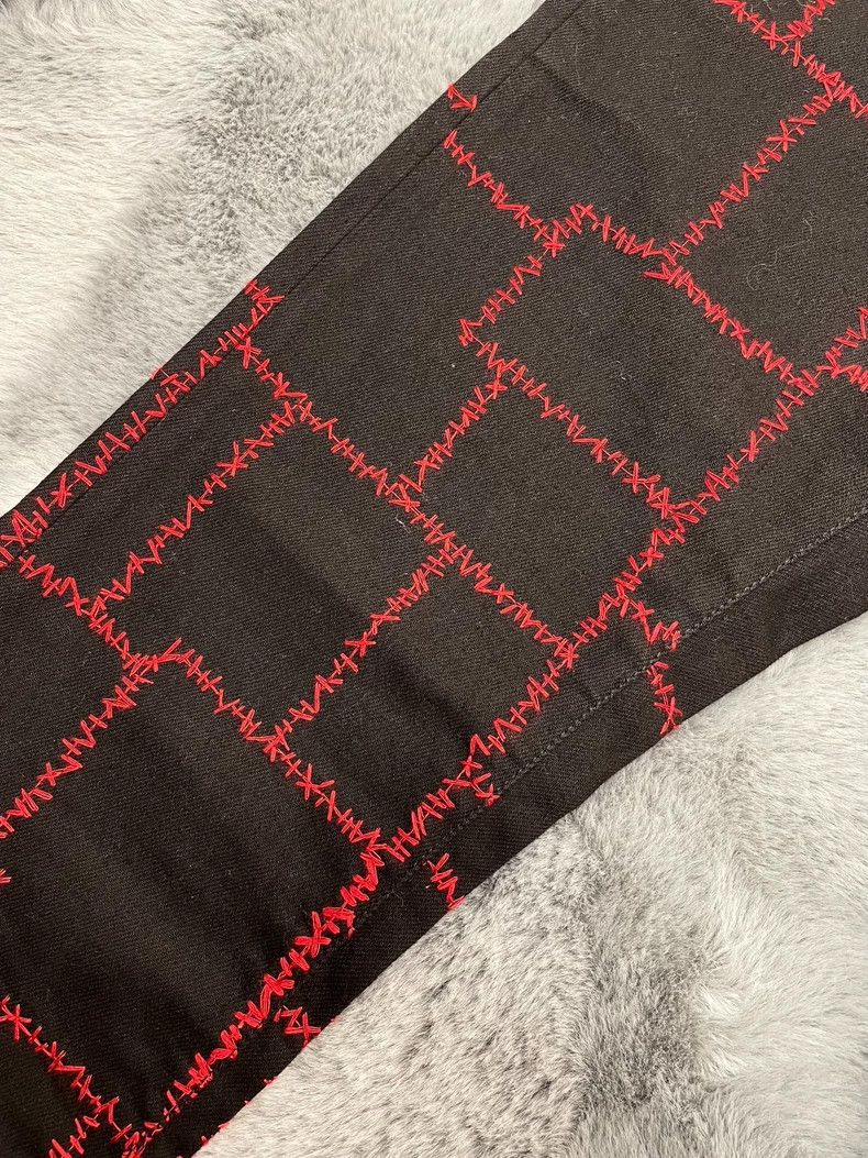 Dior Dior Homme Black Denim Pants with Red Embroidery Size US 28 / EU 44 - 7 Thumbnail