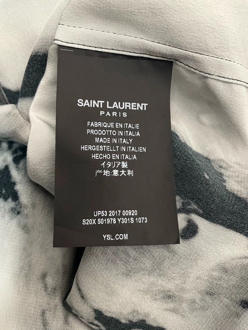 Saint Laurent Paris Saint Laurent Black and White Silk Shirt Size US M / EU 48-50 / 2 - 5 Thumbnail