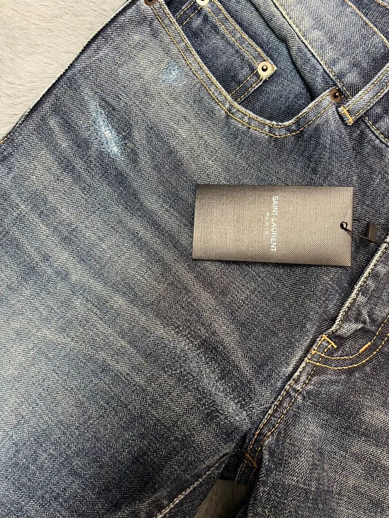 Saint Laurent Paris Saint Laurent Deep Blue Denim Pants Size 31 Size US 31 - 3 Thumbnail