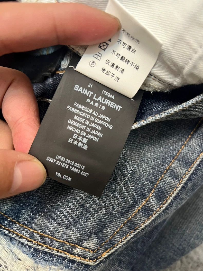 Saint Laurent Paris Saint Laurent Deep Blue Denim Pants Size 31 Size US 31 - 4 Thumbnail