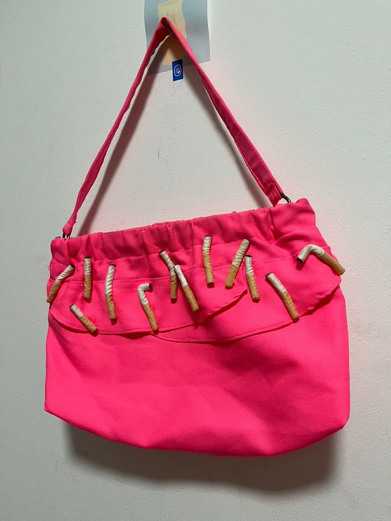 Masaki Matsushima Handmade Pink Bag with Cigarette Design Size ONE SIZE - 3 Thumbnail