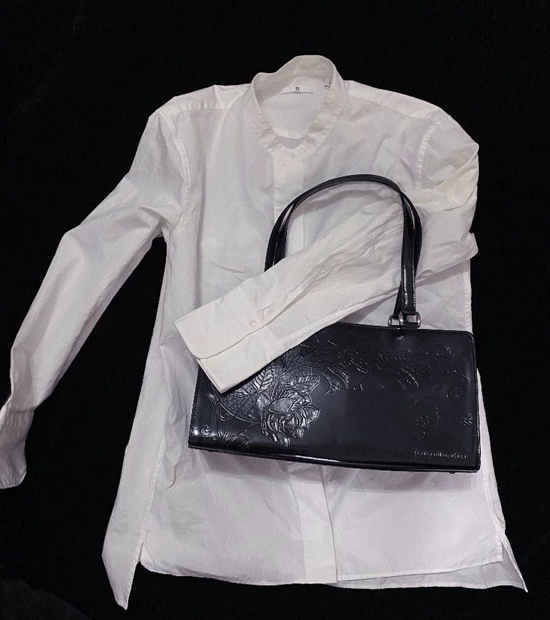 Jean Paul Gaultier Jean Paul Gaultier Black Handbag With Floral Design Size ONE SIZE - 8 Thumbnail