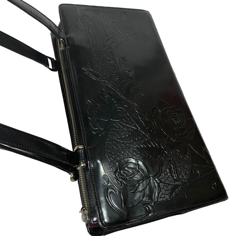 Jean Paul Gaultier Jean Paul Gaultier Black Handbag With Floral Design Size ONE SIZE - 5 Thumbnail