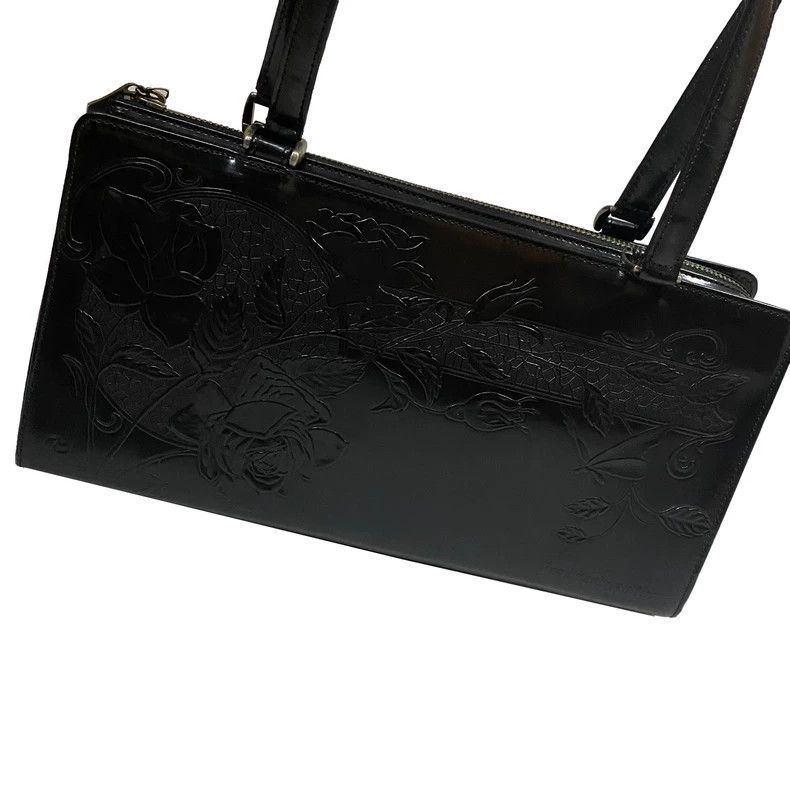 Jean Paul Gaultier Jean Paul Gaultier Black Handbag With Floral Design Size ONE SIZE - 6 Thumbnail