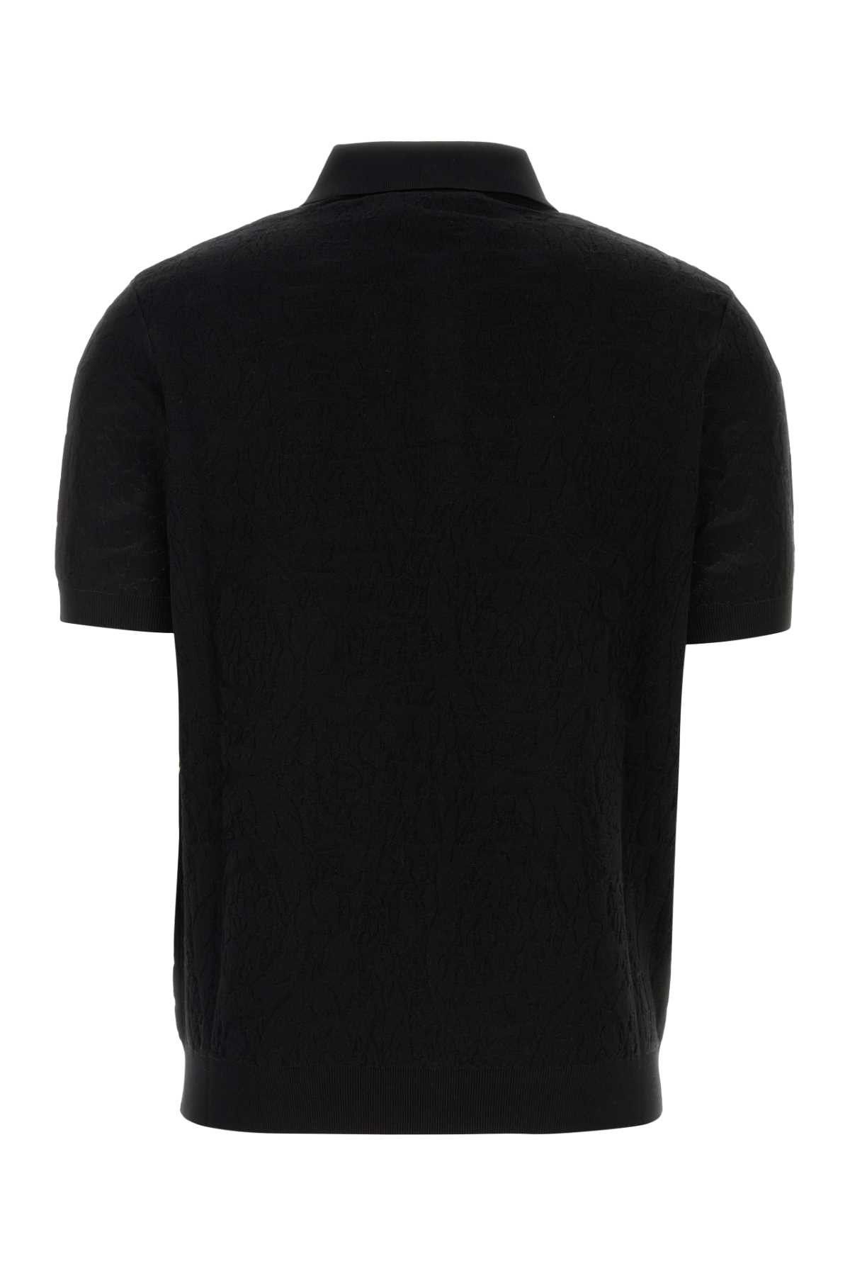 Versace Black Silk Blend Polo Shirt Size US S / EU 44-46 / 1 - 2 Thumbnail