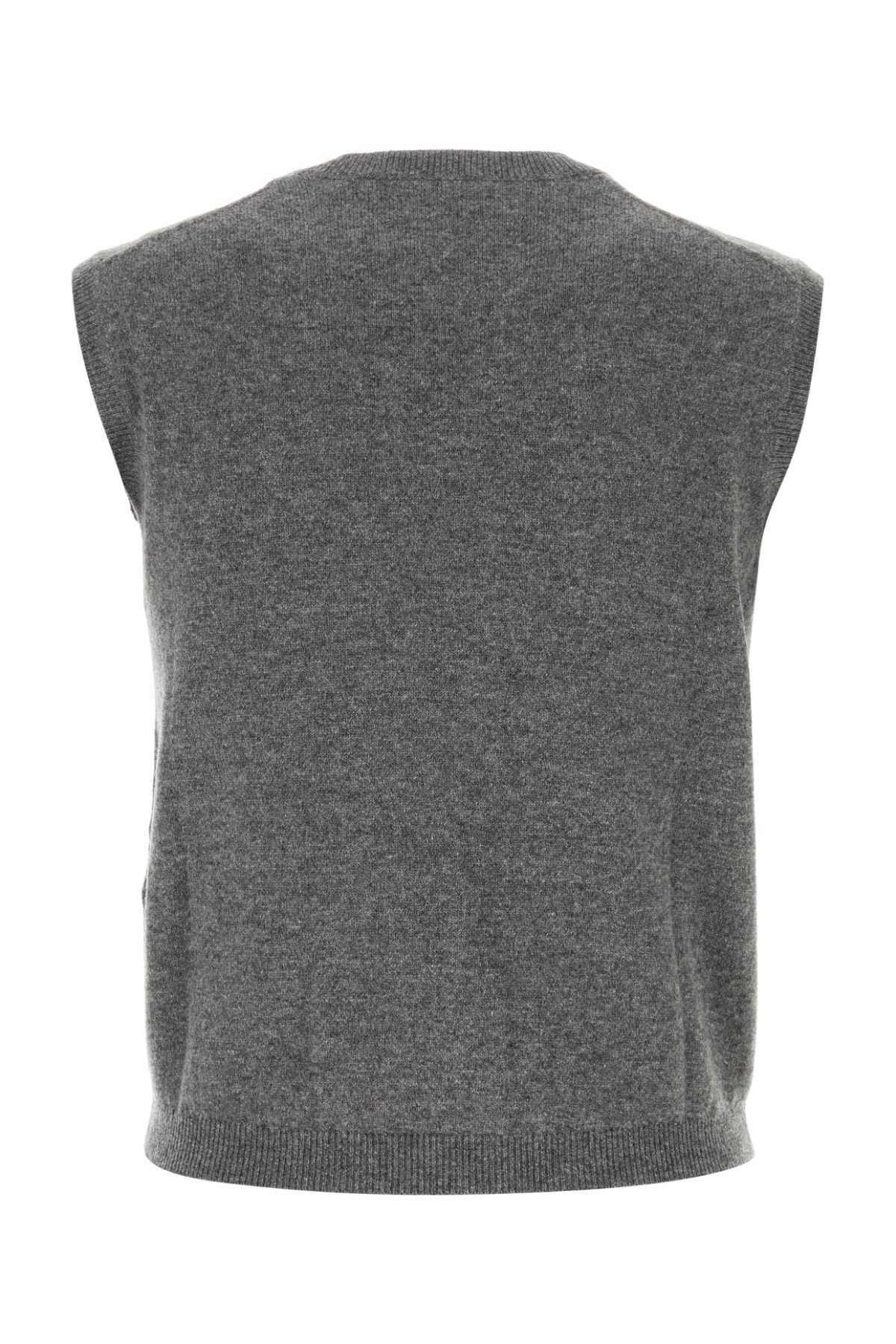 Salvatore Ferragamo Grey Stretch Cashmere Blend Vest Size S / US 4 / IT 40 - 2 Thumbnail