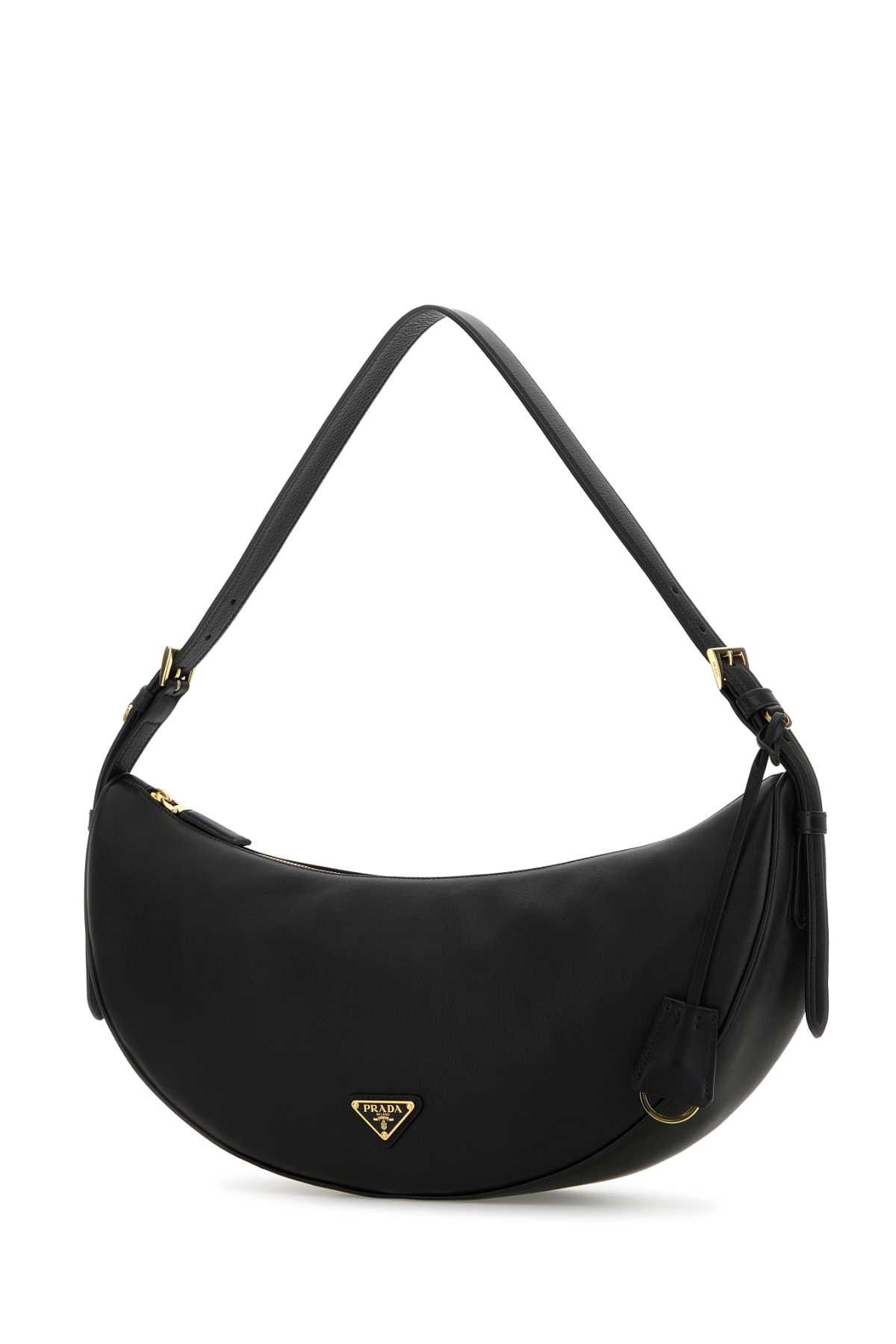 Prada Black Leather Large Prada Demi-Lune Crossbody Bag Size ONE SIZE - 2 Thumbnail