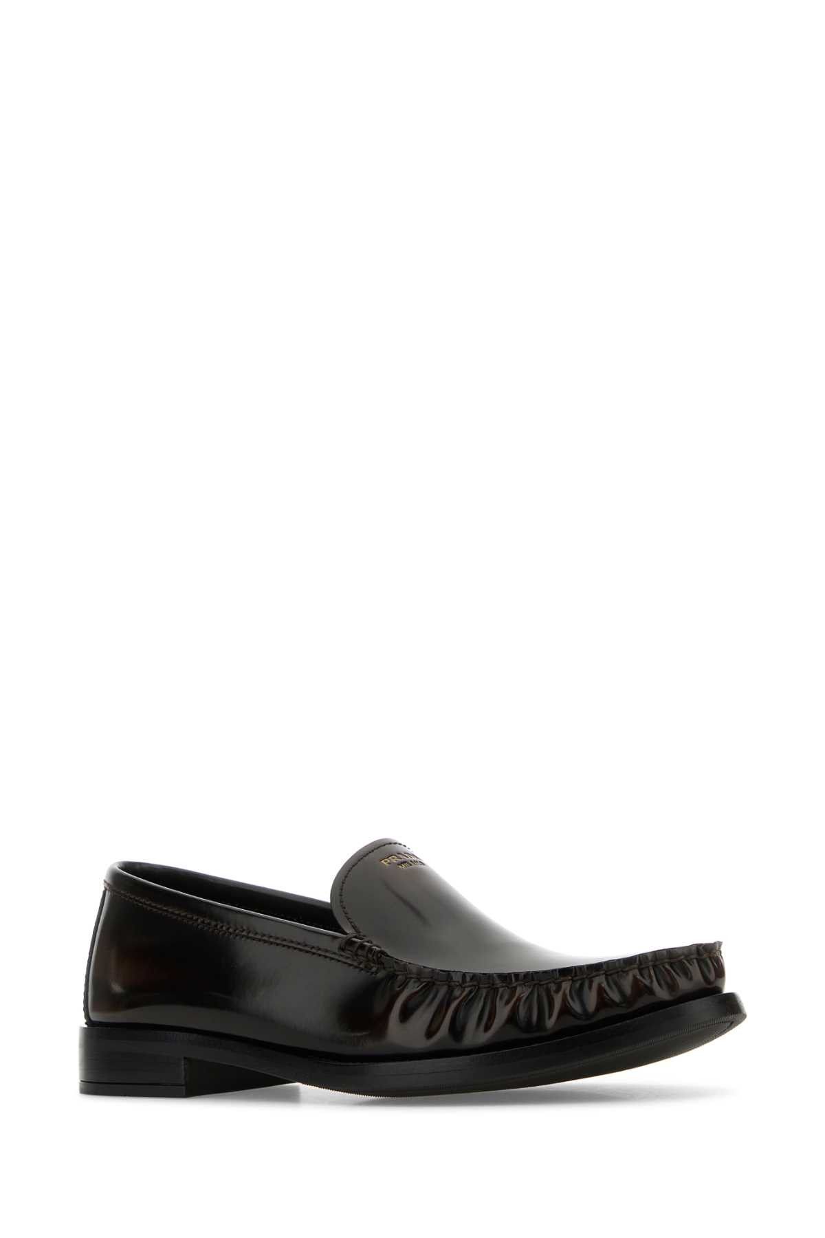 Prada Dark Brown Leather Loafers Size US 8.5 / IT 38.5 - 2 Thumbnail