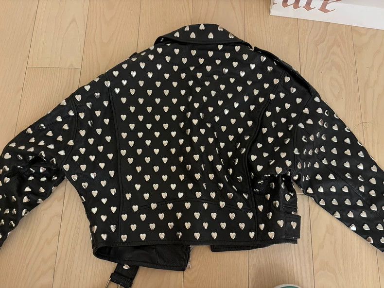 Saint Laurent Paris Saint Laurent Black Heart Studded Leather Jacket Size US M / EU 48-50 / 2 - 2 Thumbnail