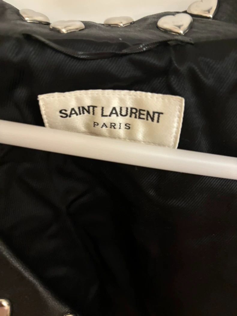 Saint Laurent Paris Saint Laurent Black Heart Studded Leather Jacket Size US M / EU 48-50 / 2 - 3 Thumbnail