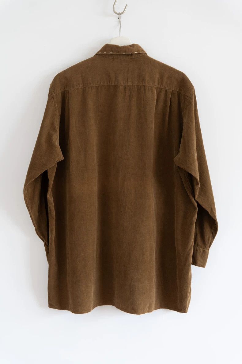 Yohji Yamamoto Brown Corduroy Shirt by Yohji Yamamoto Size US M / EU 48-50 / 2 - 2 Thumbnail