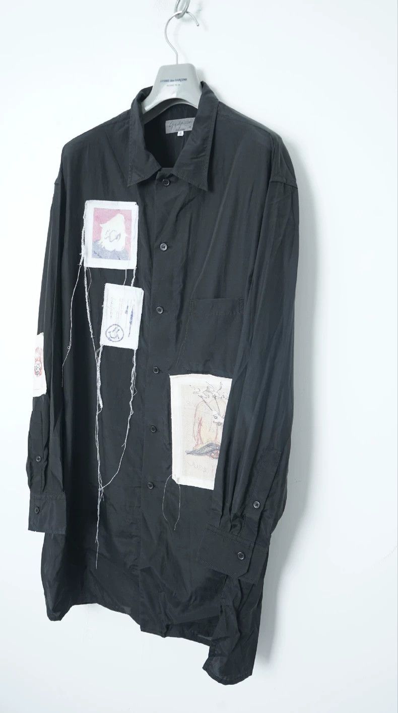 Yohji Yamamoto Yohji Yamamoto Patchwork Black Shirt Size US L / EU 52-54 / 3 - 2 Thumbnail
