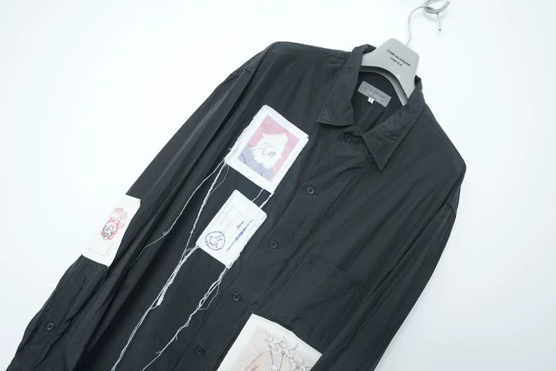 Yohji Yamamoto Yohji Yamamoto Patchwork Black Shirt Size US L / EU 52-54 / 3 - 3 Thumbnail