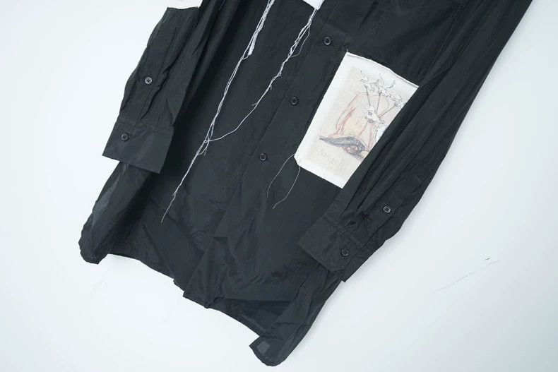 Yohji Yamamoto Yohji Yamamoto Patchwork Black Shirt Size US L / EU 52-54 / 3 - 4 Thumbnail