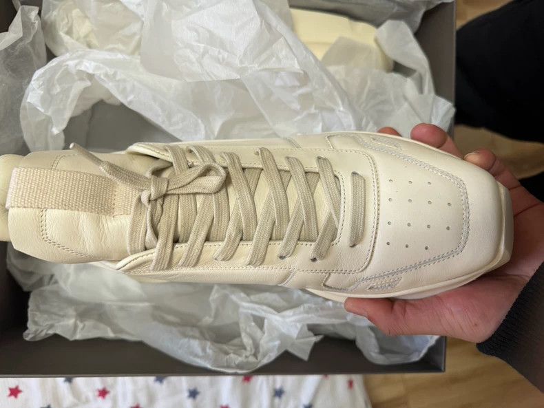 Rick Owens Rick Owens Cream Leather Sneakers Size 42-dmc Size US 9 / EU 42 - 4 Thumbnail