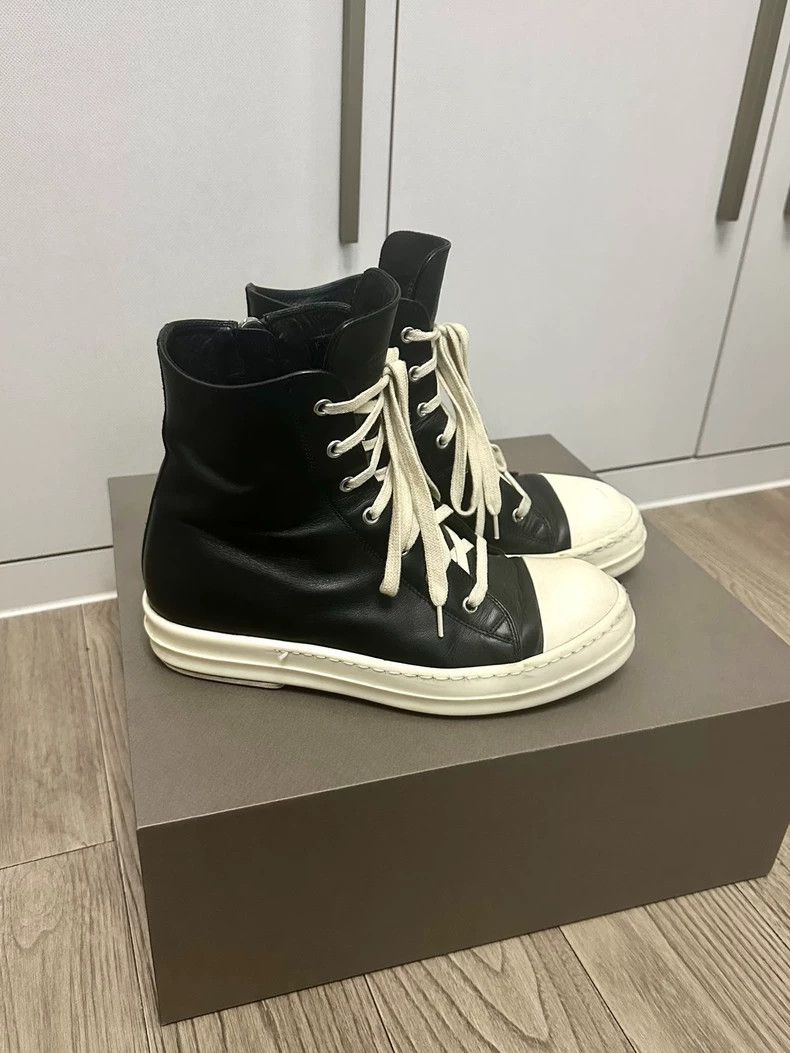 Rick Owens Rick Owens Leather High-Top Sneakers Size 40-dmc Size US 8 / EU 41 - 2 Thumbnail