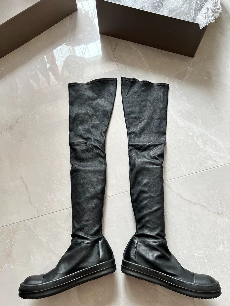 Rick Owens Rick Owens Black Leather Over-the-Knee Boots-dmc Size US 7.5 / EU 40-41 - 2 Thumbnail