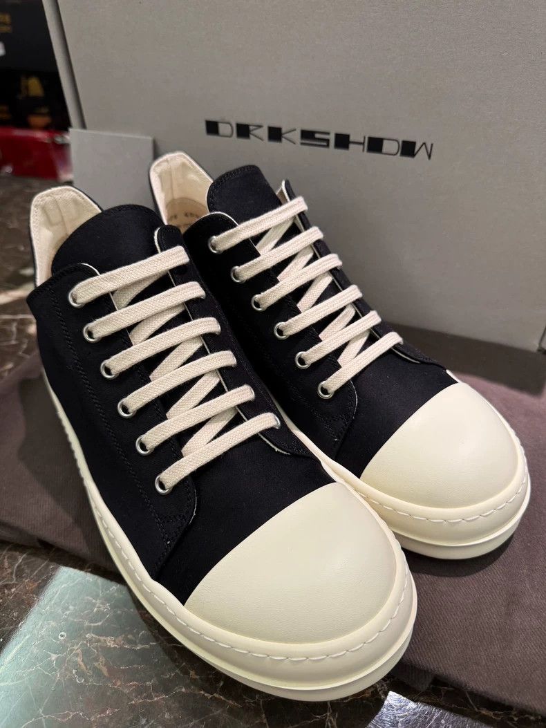 Rick Owens Rick Owens DRKSHDW Canvas Sneakers Black and White-dmc Size US 7.5 / EU 40-41 - 2 Thumbnail