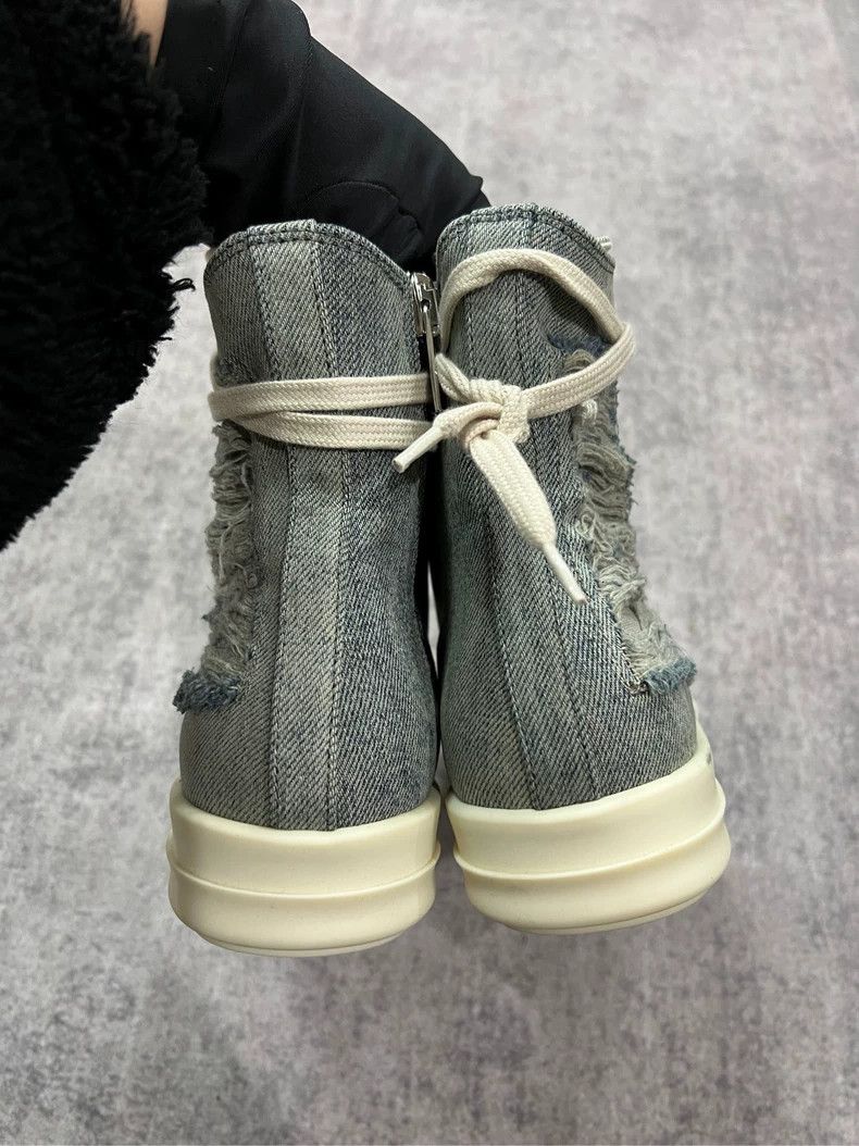 Rick Owens Rick Owens High-Top Sneakers in Washed Denim-dmc Size US 5 / EU 37 - 4 Thumbnail