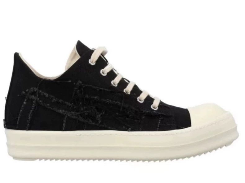 Rick Owens Rick Owens Black Casual Canvas Low-Top Sneakers-dmc Size US 5.5 / EU 38 - 2 Thumbnail