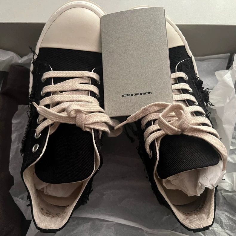 Rick Owens Rick Owens Black Casual Canvas Low-Top Sneakers-dmc Size US 5.5 / EU 38 - 4 Thumbnail