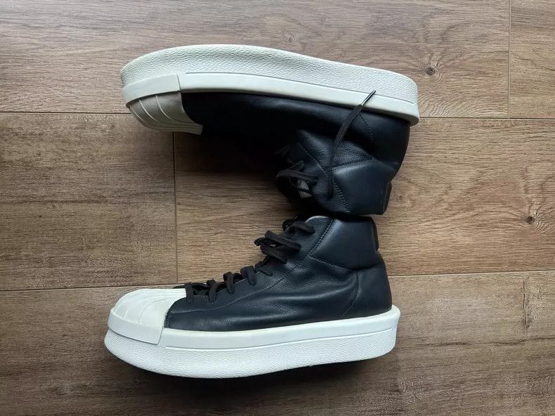 Rick Owens Rick Owens X adidas Black Leather Sneakers-dmc Size US 10.5 / EU 43-44 - 5 Thumbnail