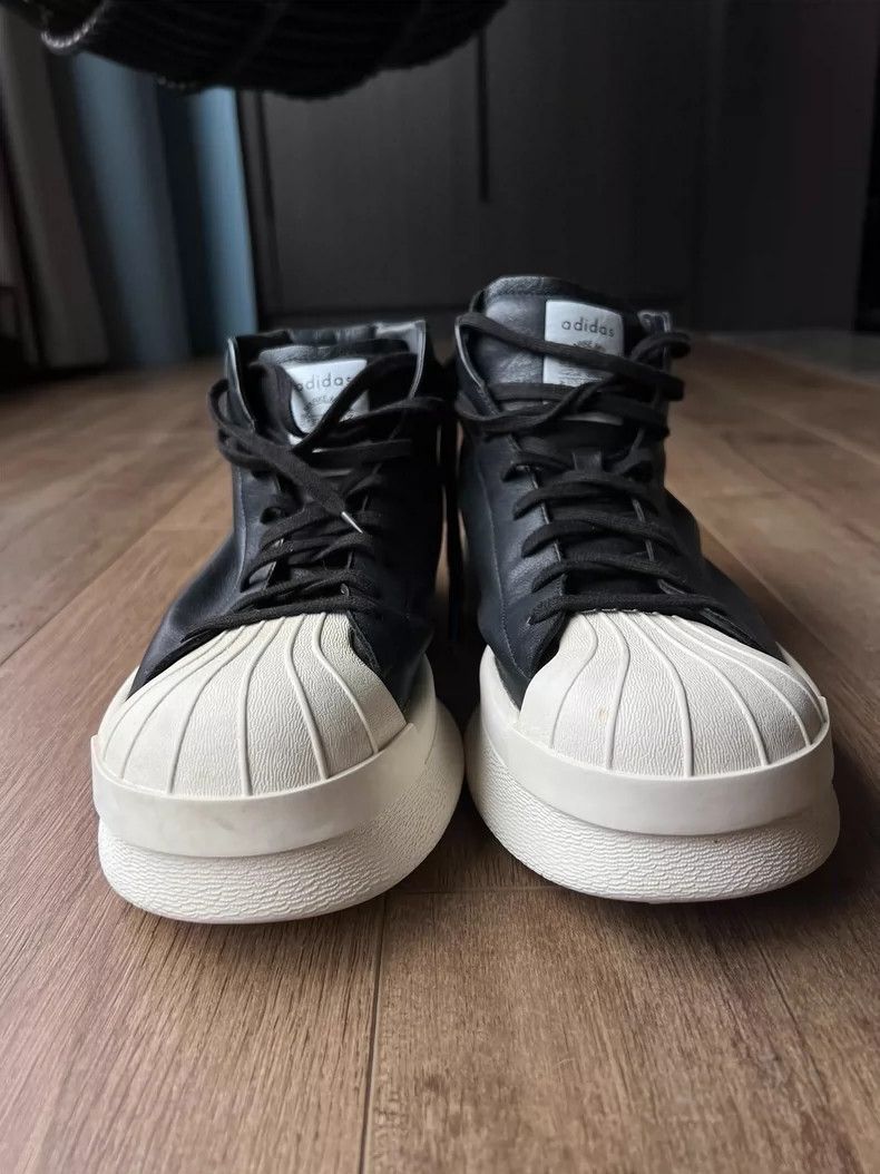 Rick Owens Rick Owens X adidas Black Leather Sneakers-dmc Size US 10.5 / EU 43-44 - 2 Thumbnail