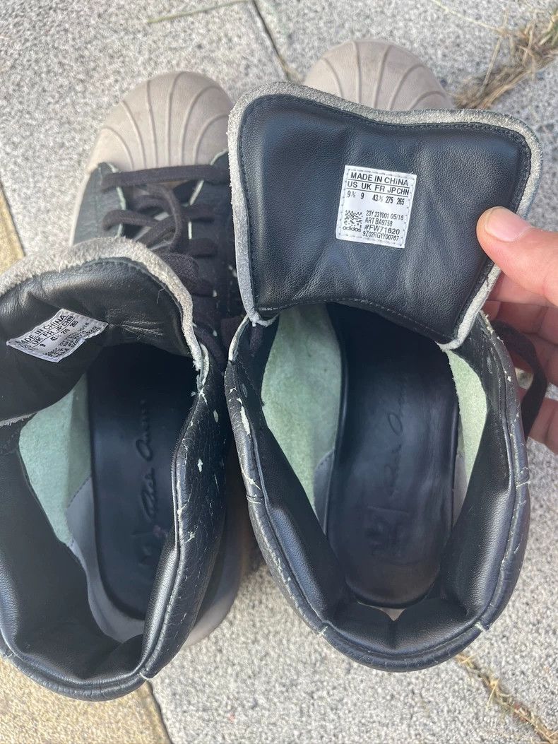 Rick Owens Rick Owens X Adidas Black Leather Sneakers-dmc Size US 10.5 / EU 43-44 - 3 Thumbnail