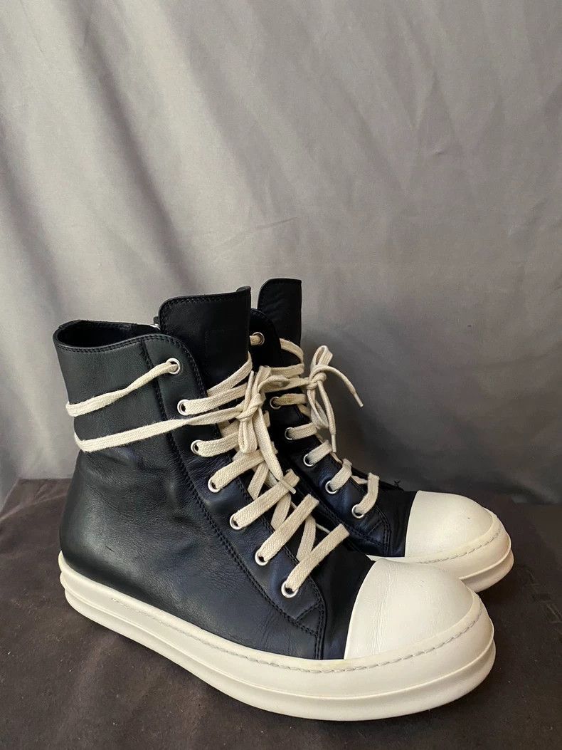 Rick Owens Rick Owens High-Top Leather Sneakers Size 40-dmc Size US 7.5 / EU 40-41 - 3 Thumbnail