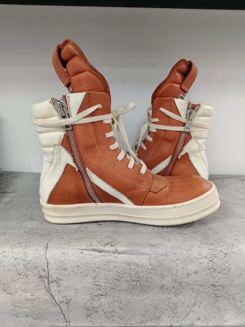 Rick Owens Rick Owens Geobasket Leather Sneaker in Orange-dmc Size US 7.5 / EU 40-41 - 6 Thumbnail