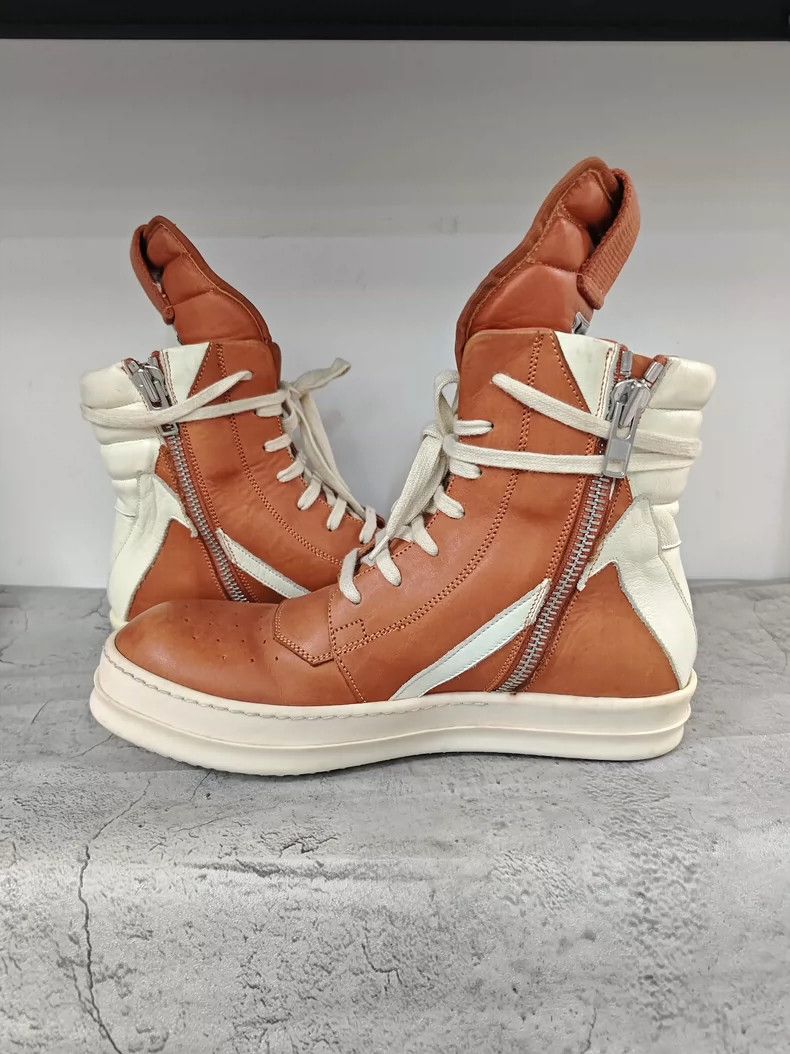 Rick Owens Rick Owens Geobasket Leather Sneaker in Orange-dmc Size US 7.5 / EU 40-41 - 5 Thumbnail