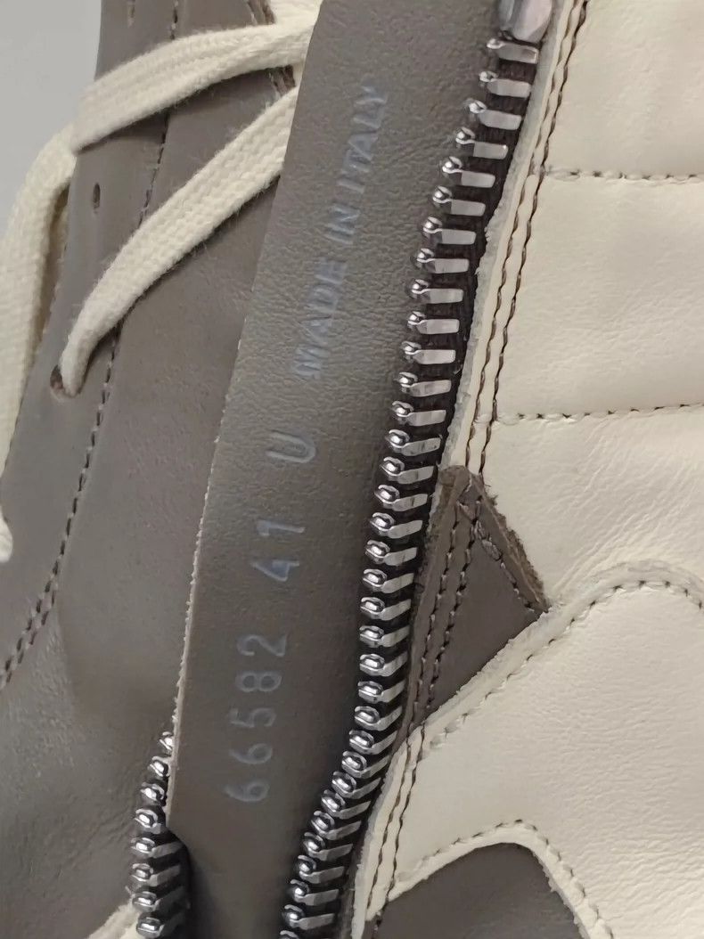 Rick Owens Rick Owens Geobasket Leather Sneakers Gray White-dmc Size US 8 / EU 41 - 9 Thumbnail