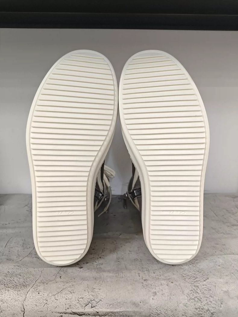 Rick Owens Rick Owens Geobasket Leather Sneakers Gray White-dmc Size US 8 / EU 41 - 8 Thumbnail