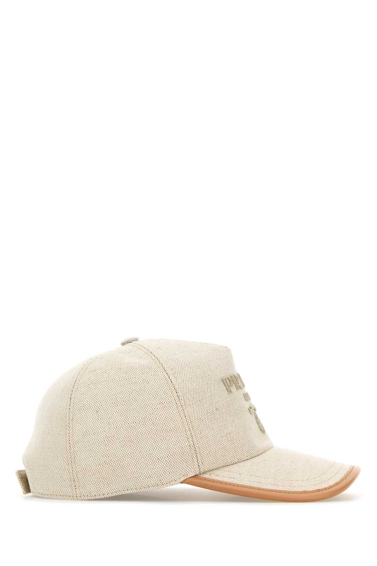 Prada Melange Sand Cotton Blend Baseball Cap Size ONE SIZE - 2 Thumbnail