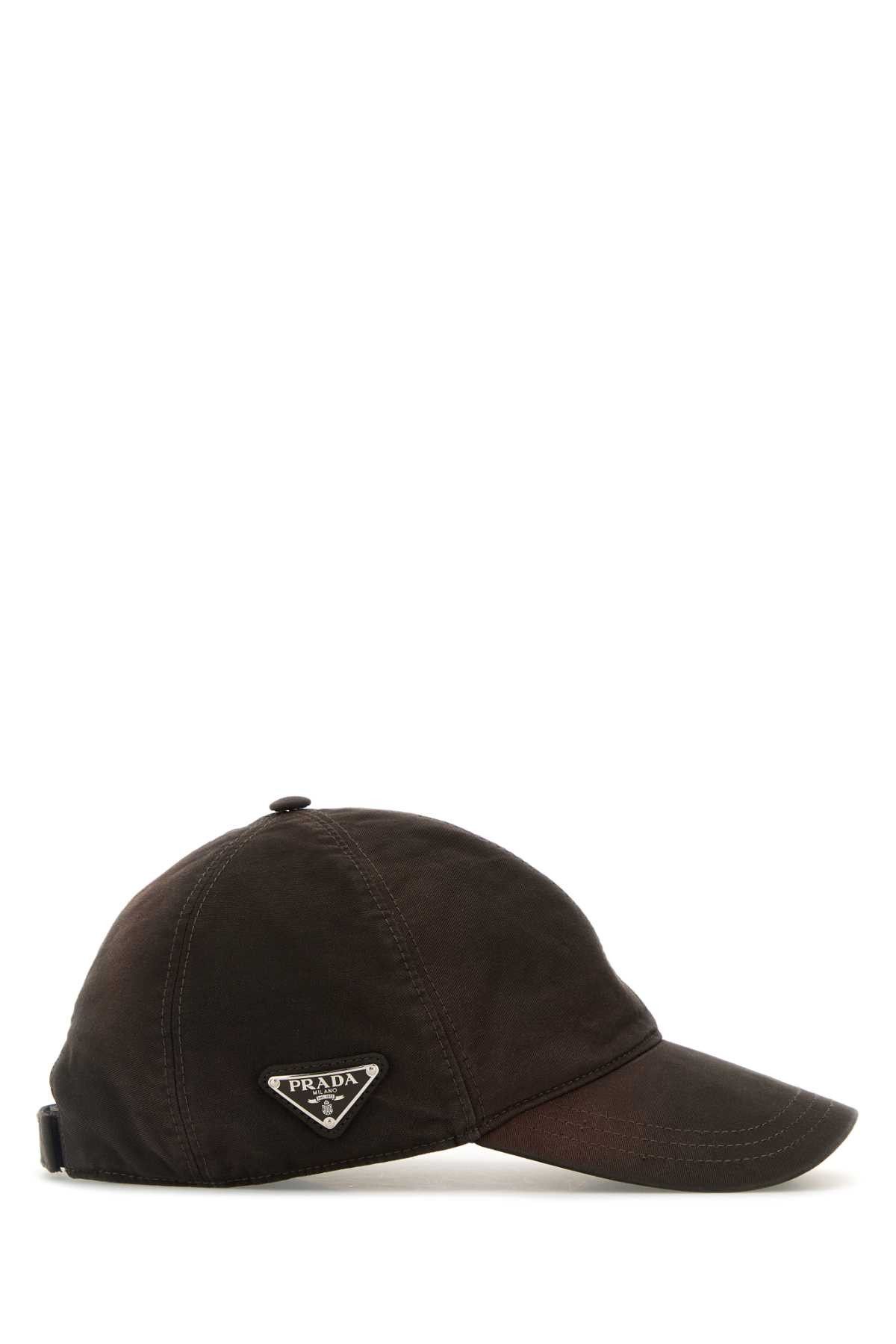 Prada Brown Cotton Baseball Cap Size ONE SIZE - 2 Thumbnail