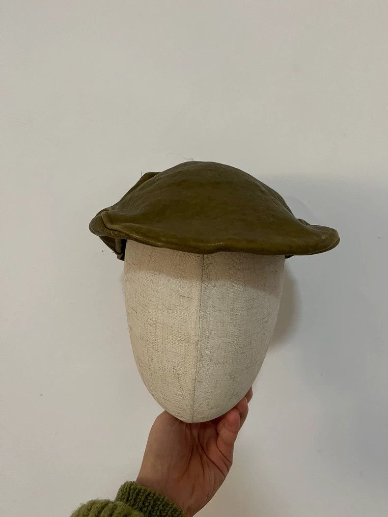 Miu Miu Miu Miu Green Leather Beret Hat Size ONE SIZE - 5 Thumbnail