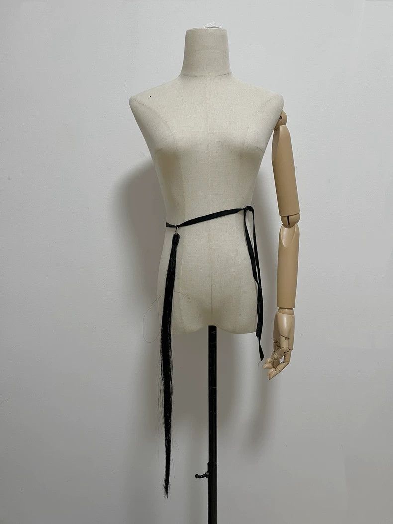 Ann Demeulemeester Black Fur Accessory Belt Tie Size ONE SIZE - 3 Thumbnail