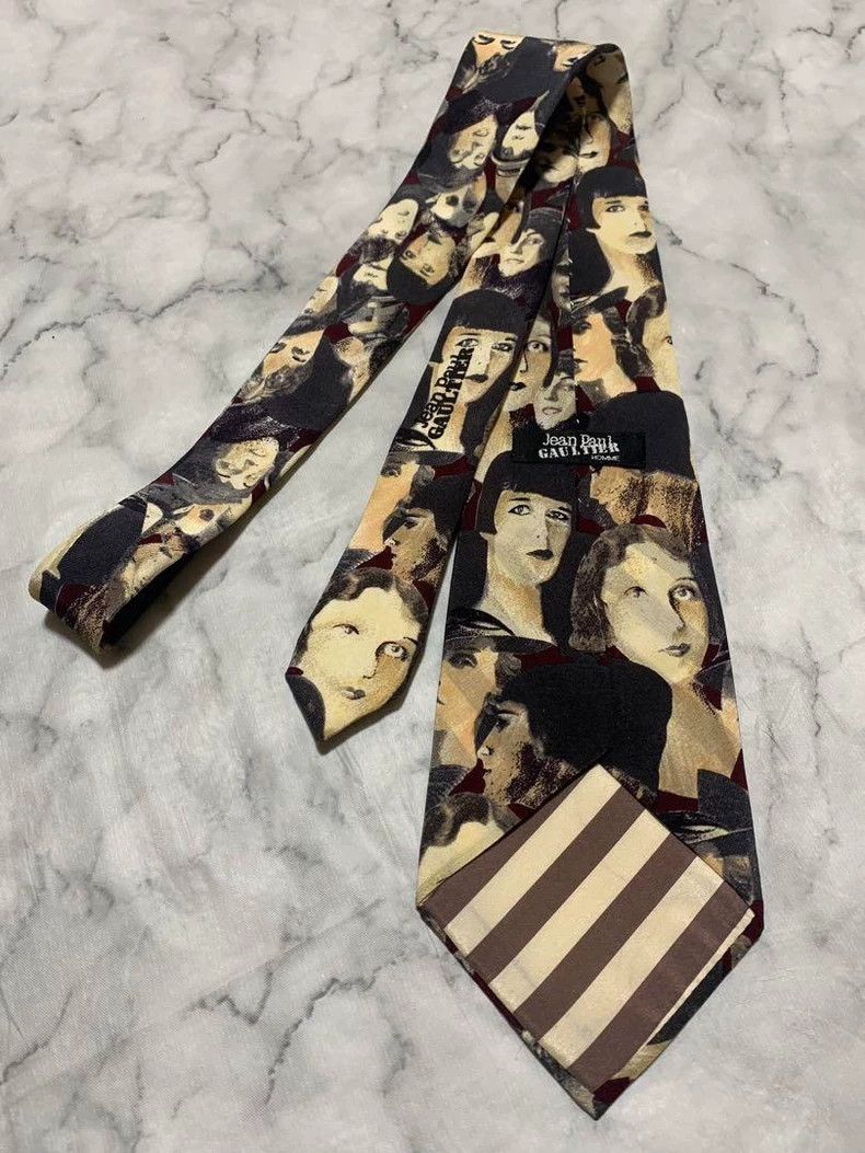 Jean Paul Gaultier Jean Paul Gaultier Faces Design Tie Size ONE SIZE - 3 Thumbnail