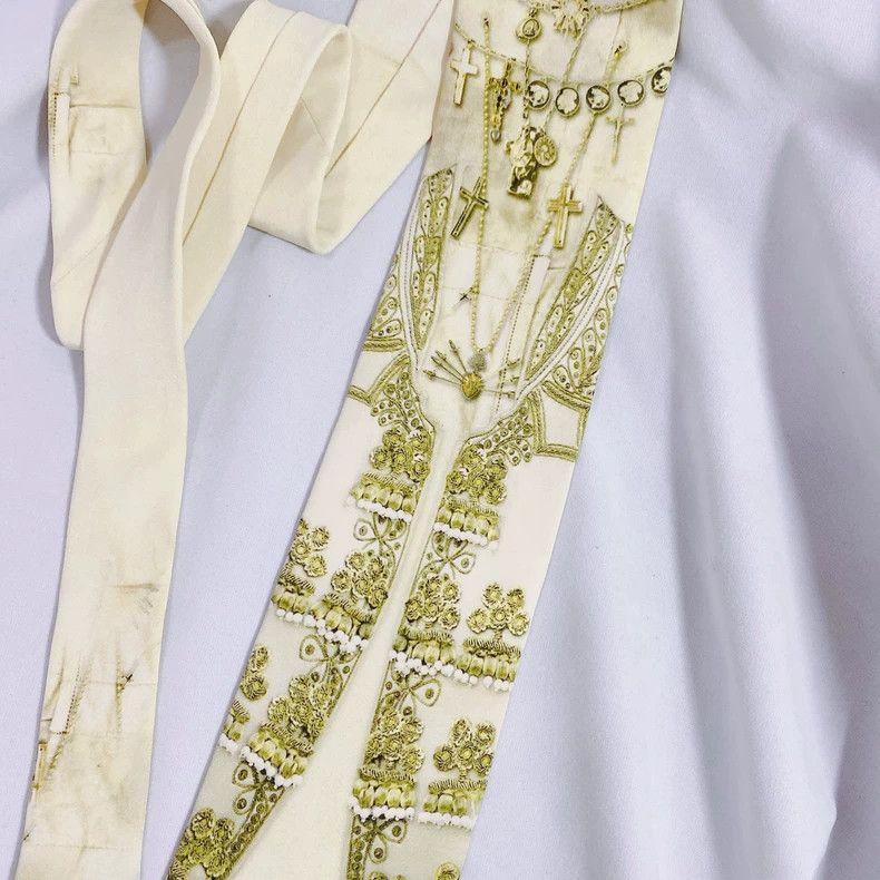 Jean Paul Gaultier Jean Paul Gaultier Tie with Embroidery Size ONE SIZE - 2 Thumbnail