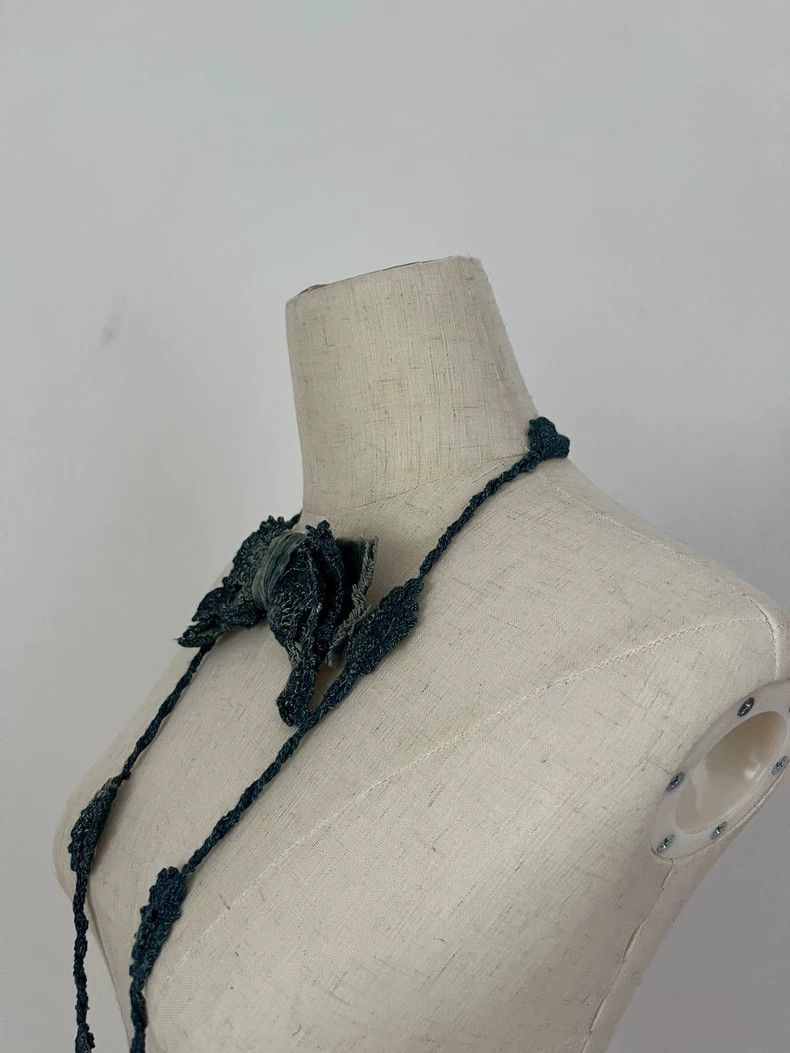 Kapital Blue Crochet Bowtie Denim Accessory Size ONE SIZE - 4 Thumbnail
