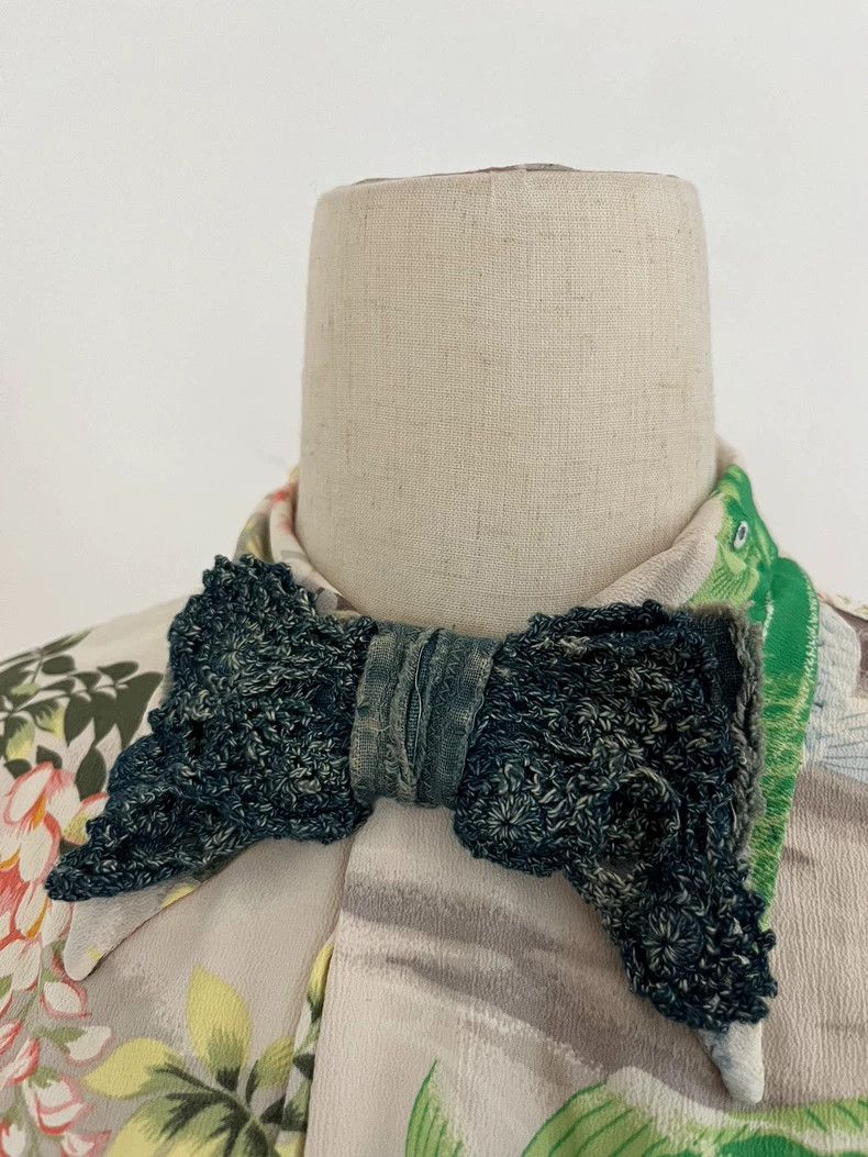 Kapital Blue Crochet Bowtie Denim Accessory Size ONE SIZE - 6 Thumbnail