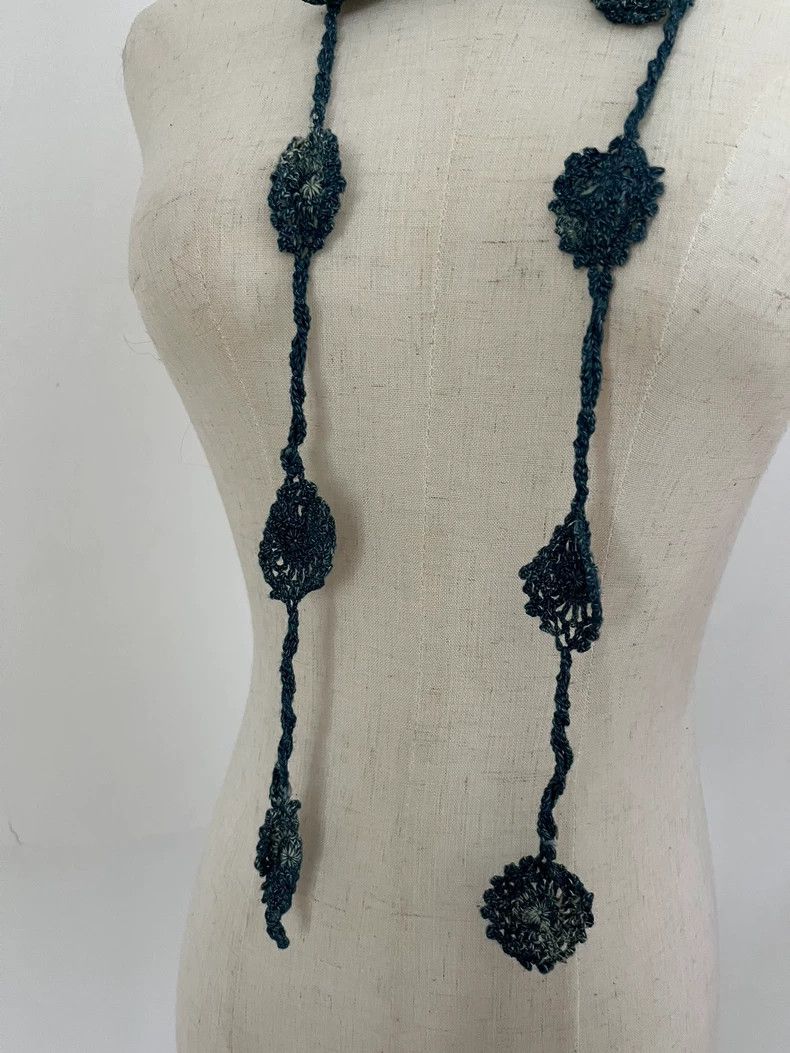 Kapital Blue Crochet Bowtie Denim Accessory Size ONE SIZE - 3 Thumbnail