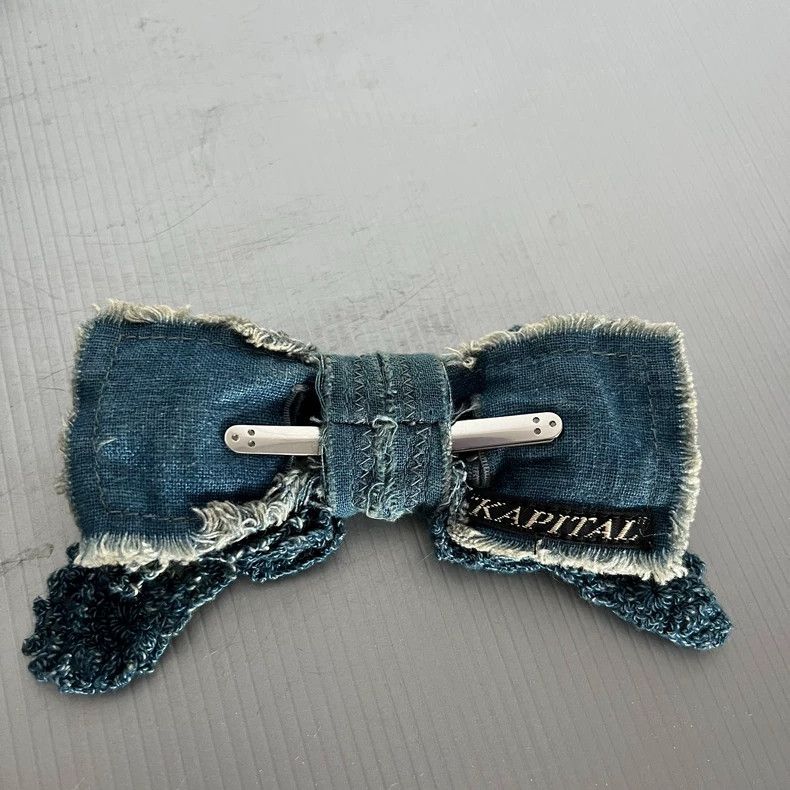 Kapital Blue Crochet Bowtie Denim Accessory Size ONE SIZE - 7 Thumbnail