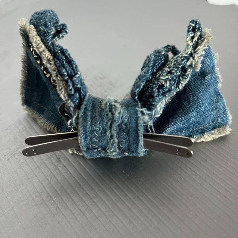 Kapital Blue Crochet Bowtie Denim Accessory Size ONE SIZE - 8 Thumbnail