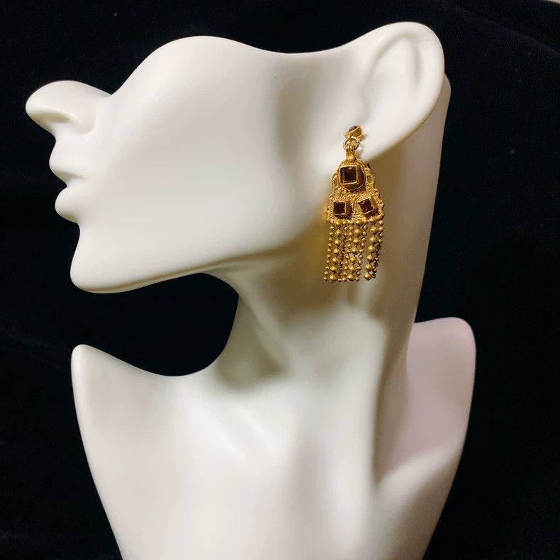 Jean Paul Gaultier Jean Paul Gaultier Gem Tassel Earrings Size ONE SIZE - 3 Thumbnail